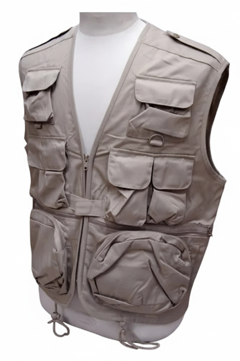 Khaki Sand Vest - White Background