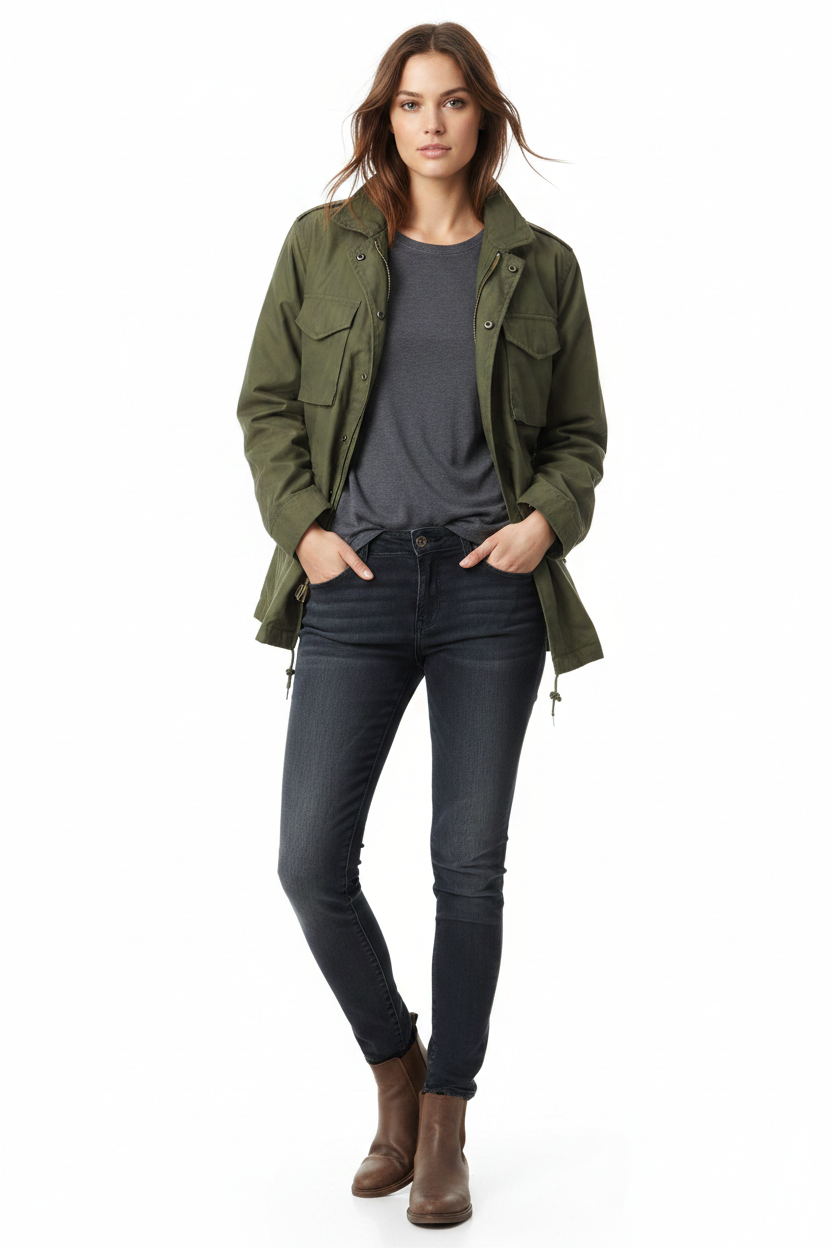 M65 Green Jacket - Female Model