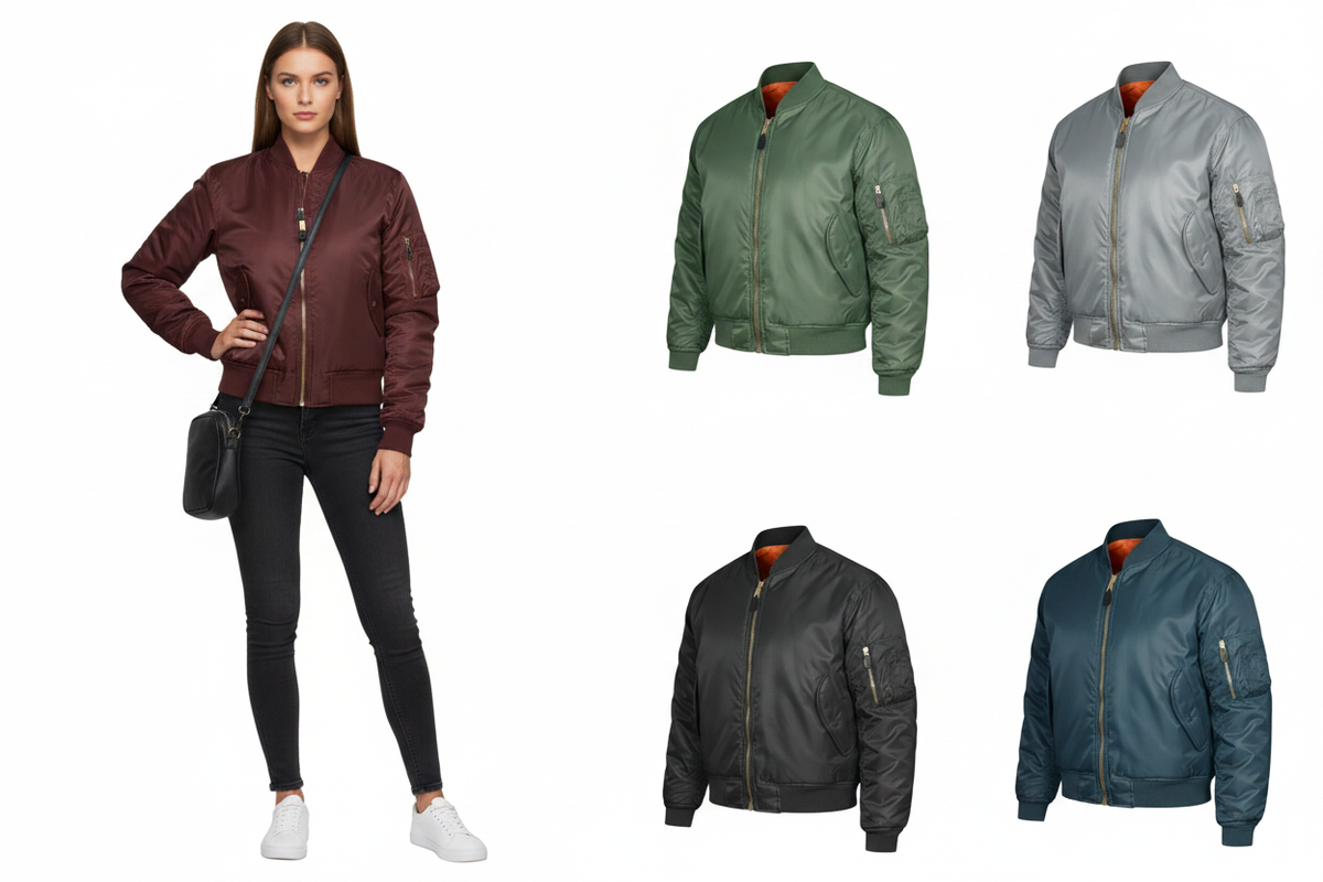 MA1 Collage - Model + 4 Jackets