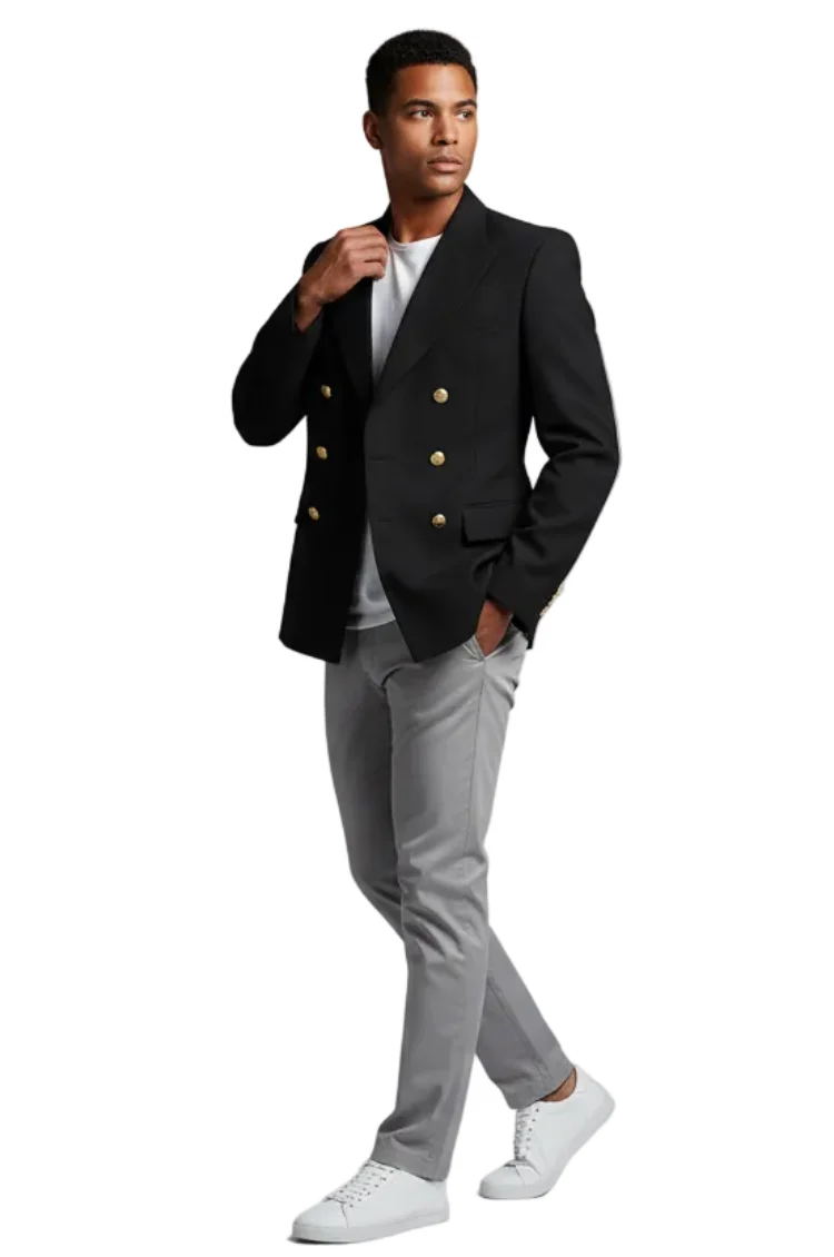 Royal Navy Jacket Class I & III Double-Breasted British RN Uniform with Anchor Buttons