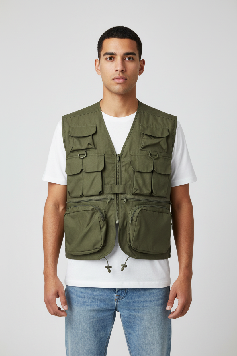 Male Model - Multi Pocket Vest
