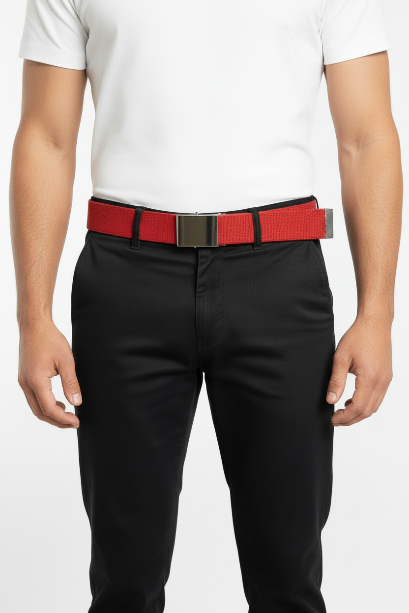 Male model with arms wearing the belt