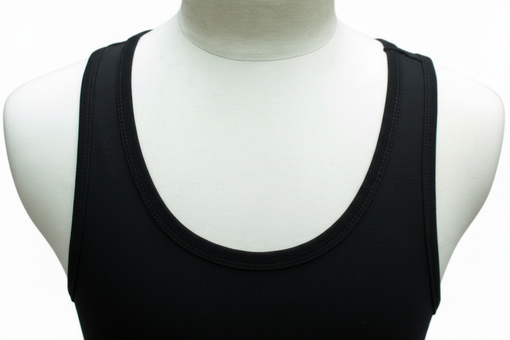 Mannequin upper chest close-up - black vest