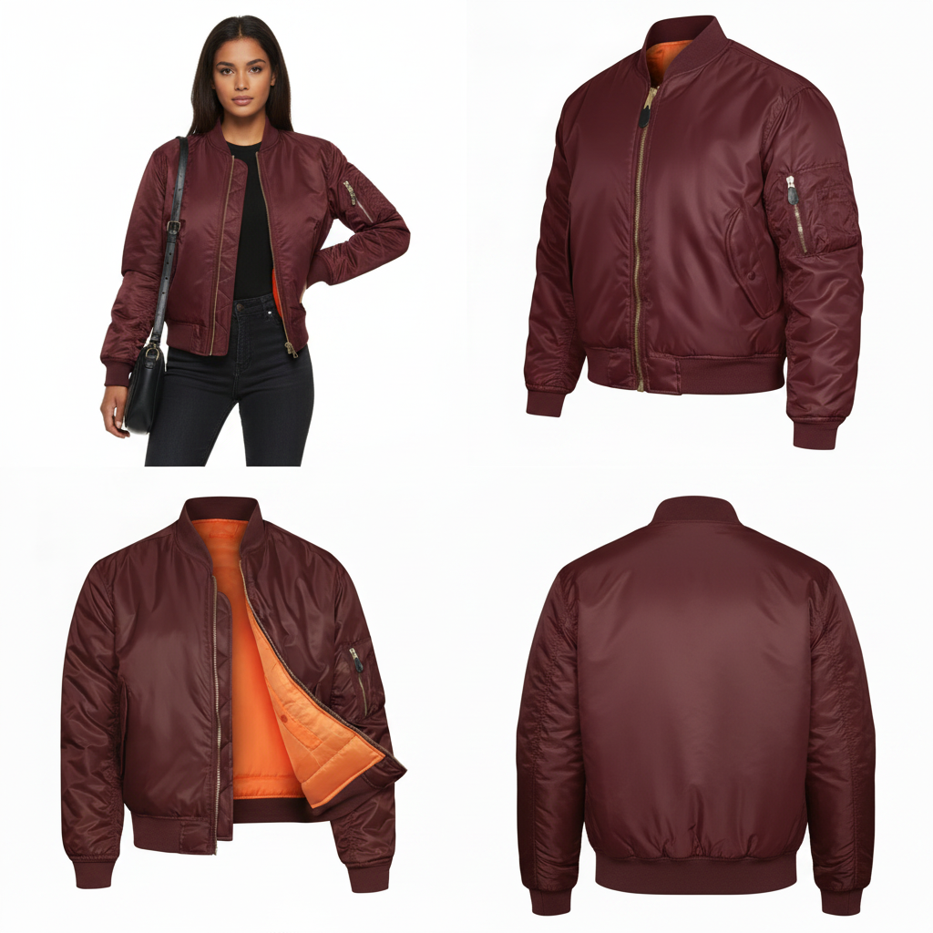 Maroon MA1 collage