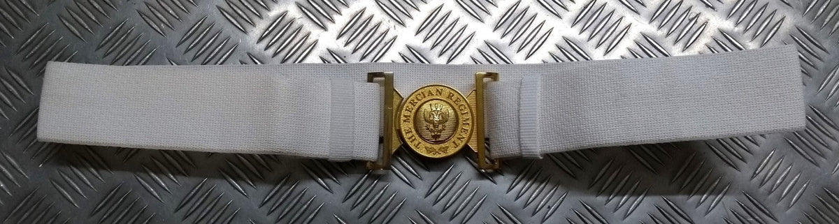 Mercian Regiment Belt White Courlene British Army Parade Pattern Insignia Buckle