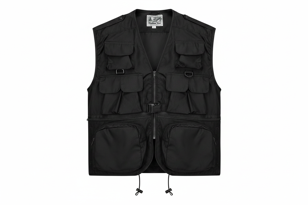 Multi-Pocket Vest - Black Single