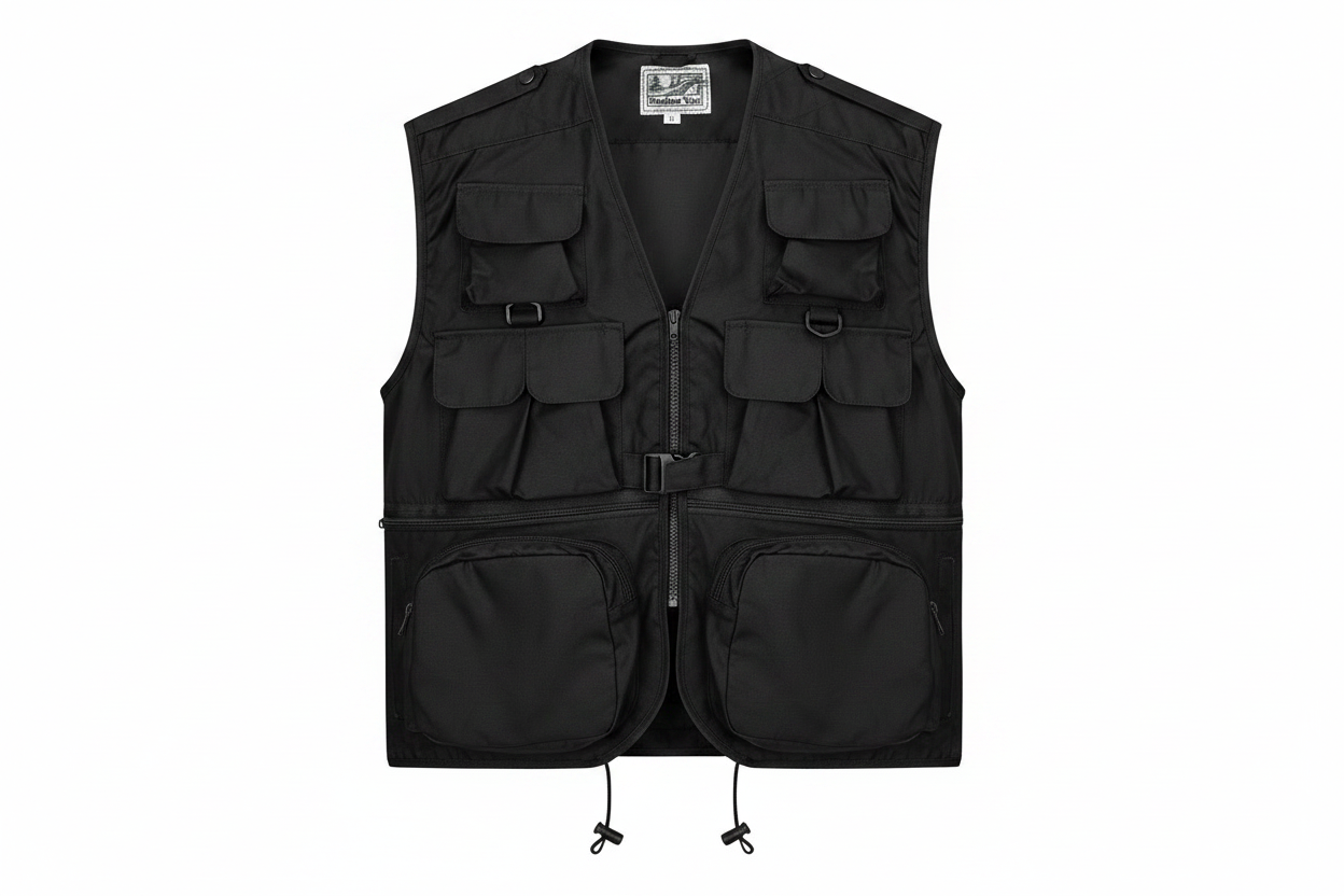 Multi-Pocket Vest - Black Single