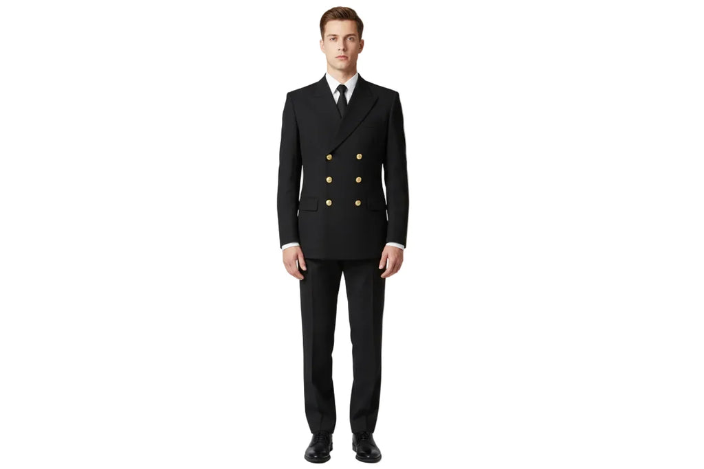 Royal Navy Jacket Class I & III Double-Breasted British RN Uniform with Anchor Buttons