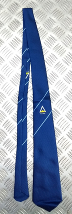 Navy Blue Polyester Tie with Saint Lucia writing & Symbol - NEW