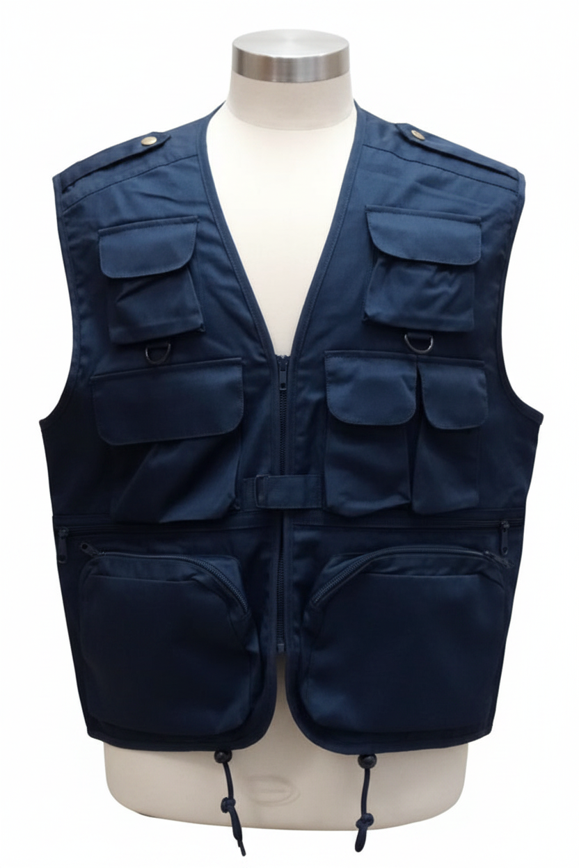 Navy Blue Vest - White Background