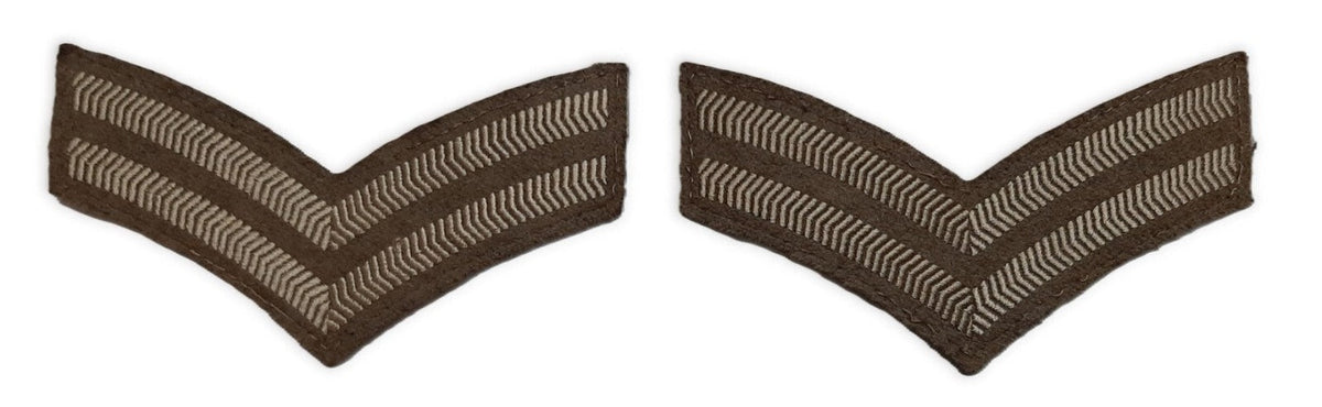 No2 Corporal Chevrons British Army Guards / Footguards 2 Stripes Rank Bars 1 Pr