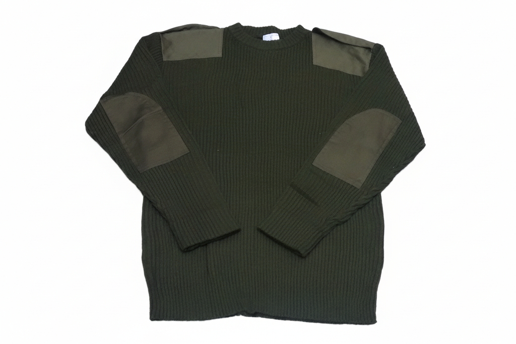 Olive jumper flat white bg