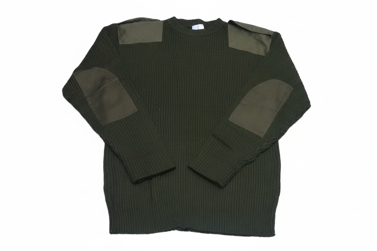 Olive jumper flat white bg