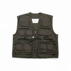 Olive vest white background