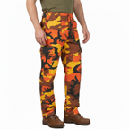 Orange Camouflage Trousers - Hand Out of Pocket