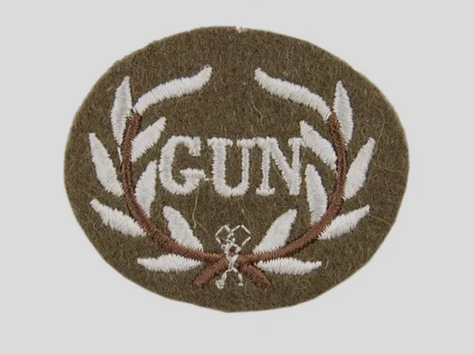 Qualified Gunner Qualification Oval FAD Patch British Army "GUN" with Wreath