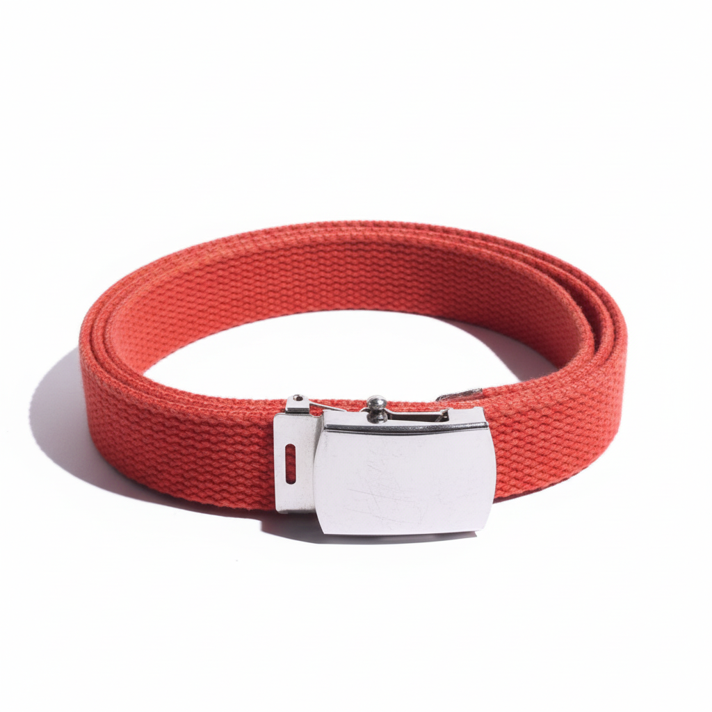 Red Belt Coiled - White Background