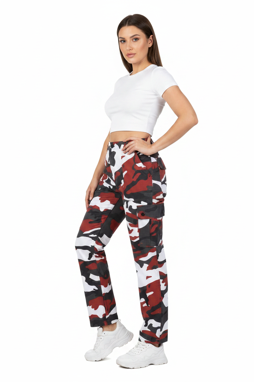 Red Camo Female Model