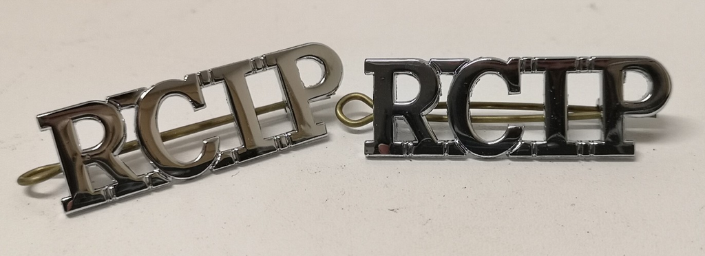 Royal Cayman Islands RCIP Shoulder Titles Chrome-plated Overseas Territory