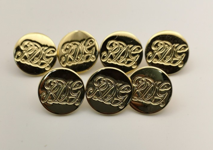 Royal Dragoon Guards RDG Flat British Army No1 Jacket Buttons Set of 7