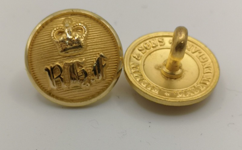 Royal Highland Fusiliers RHF Queen's Crown Insignia Blazer Buttons 22L x2