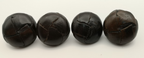 Royal Scots Leather Buttons Offc. Dark Brown Dome 38L x4