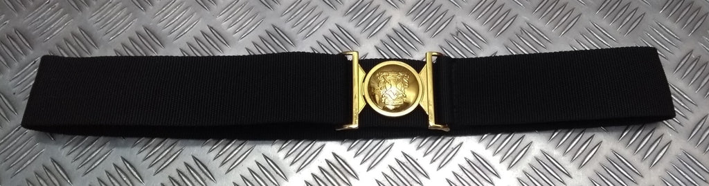 Bahrain National Guard Black Nylon Parade Belt with Obsolete Insignia Buckle British Made Max 42"