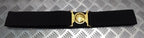 Bahrain National Guard Black Nylon Parade Belt with Obsolete Insignia Buckle British Made Max 42"