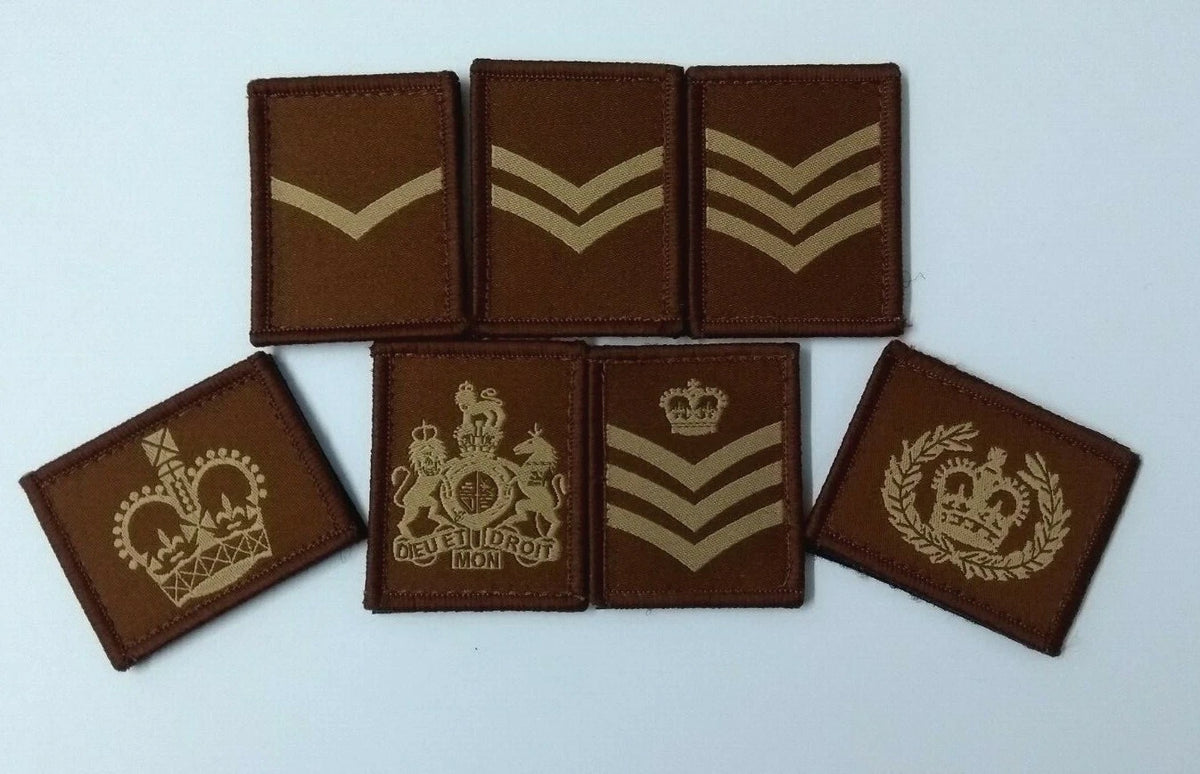 Genuine British Issue Desert Osprey Tan Ranks Patches Assorted Types