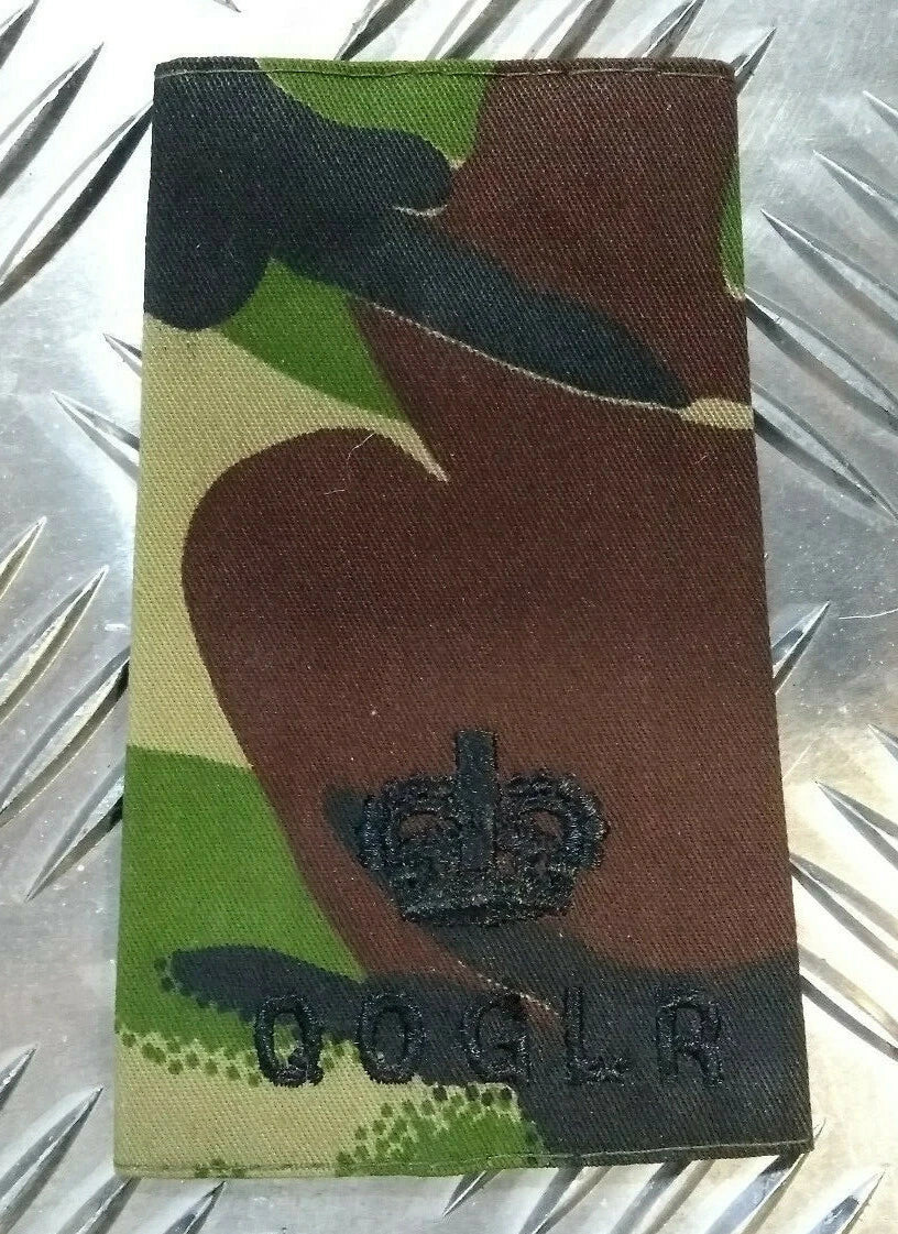 Woodland DPM Camo Queen's Own Gurkha Logistic Regiment QOGLR Rank Slides