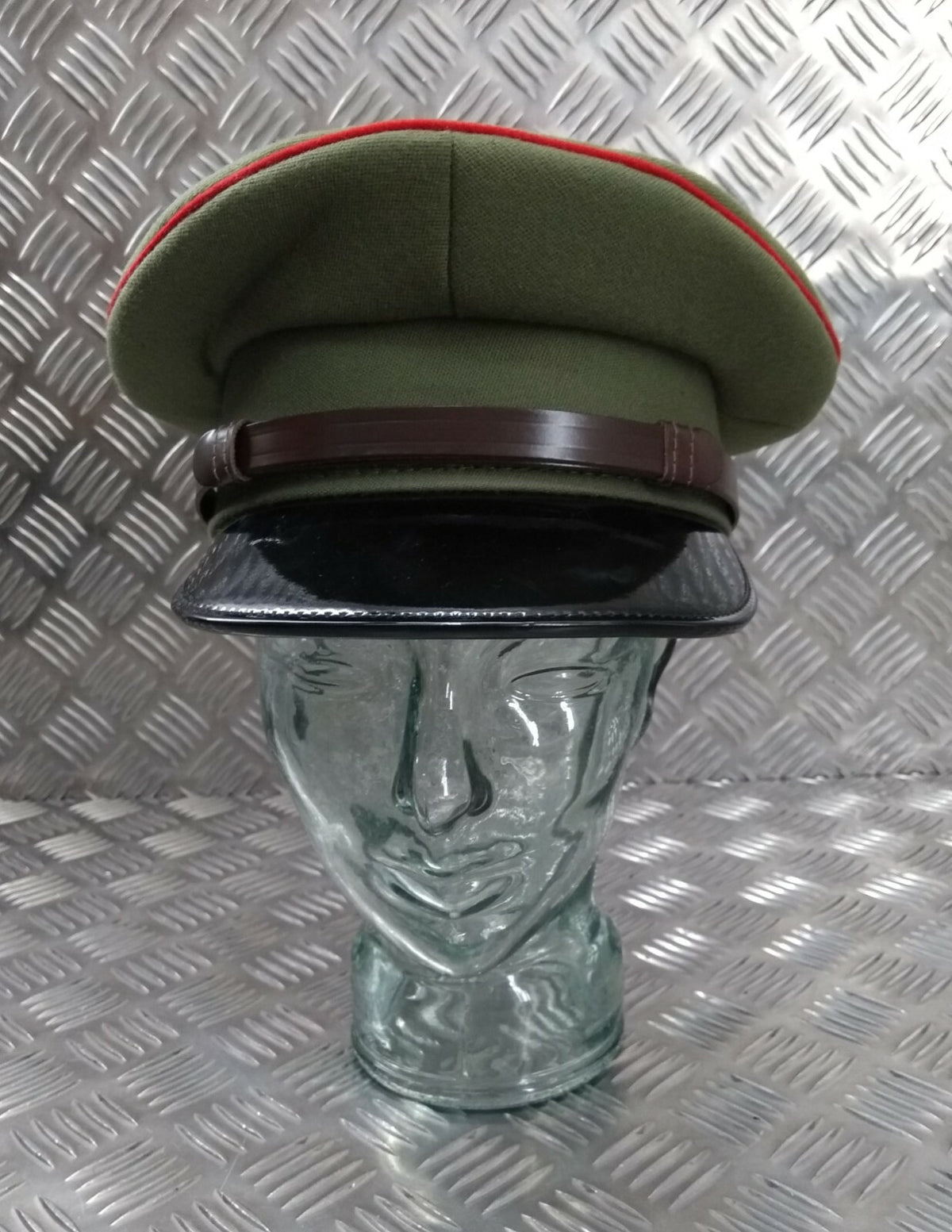 Ugandan Army Officers Peaked Cap 2nd Lt to Captain Ceremonial Parade Dress Hat Light Green 52cm - NEW
