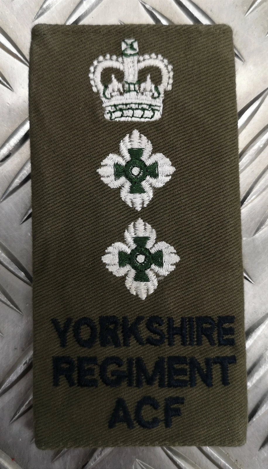 Genuine British Army Issue Green OD Yorkshire ACF Rank Slide Various Ranks