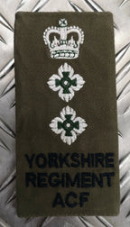 Genuine British Army Issue Green OD Yorkshire ACF Rank Slide Various Ranks