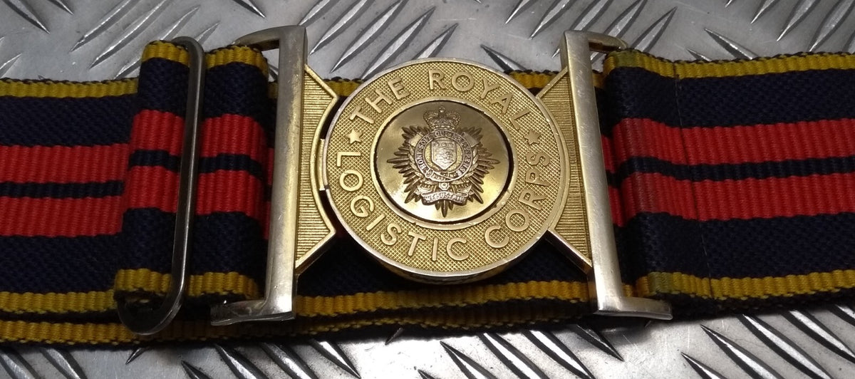 RLC Royal Logistic Corps Stable Belt 62mm Genuine Issue with Insignia Locket Buckle Fits Max 35"