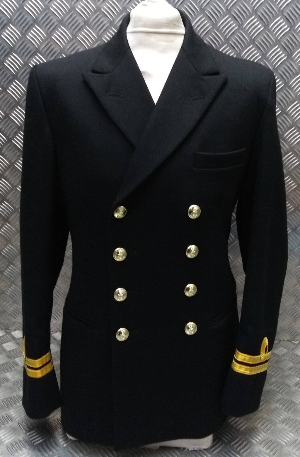 Royal Navy No1B Wool Barathea Dress Jacket Officers Gold Cuff Curls British Naval 96cm Short