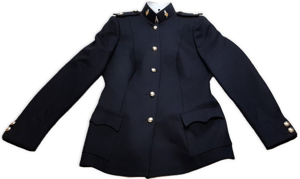 British Army No1 Dress Jacket Blues Female 2nd Lieutenant ETS Buttons Collar Badges & Shoulder Boards Unissued 38in