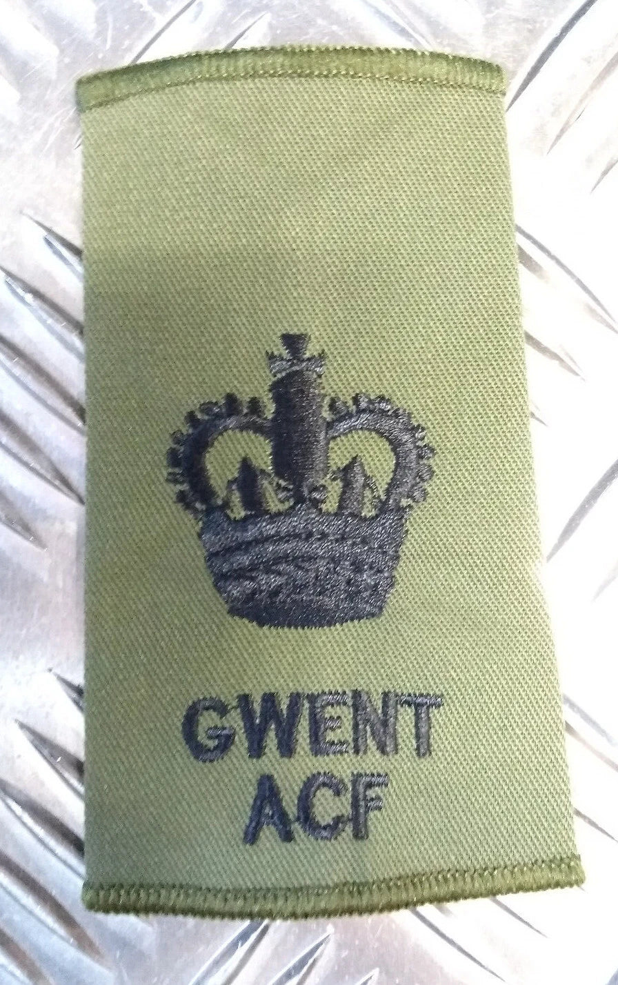 Green OD GWENT ACF Rank Slide Various Ranks Genuine British Army Issue - NEW