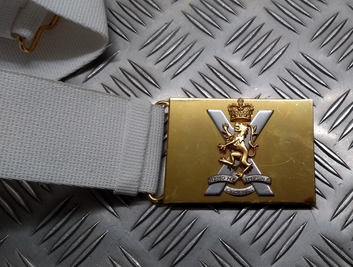 Royal Regiment of Scotland RRS White Courlene Parade Belt Scottish Pattern British Issue Max 32"