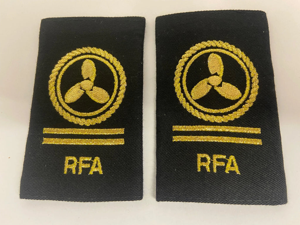 Genuine British Royal Navy RFA Royal Auxiliary Fleet Rank Slides 1 Pairr Assorted