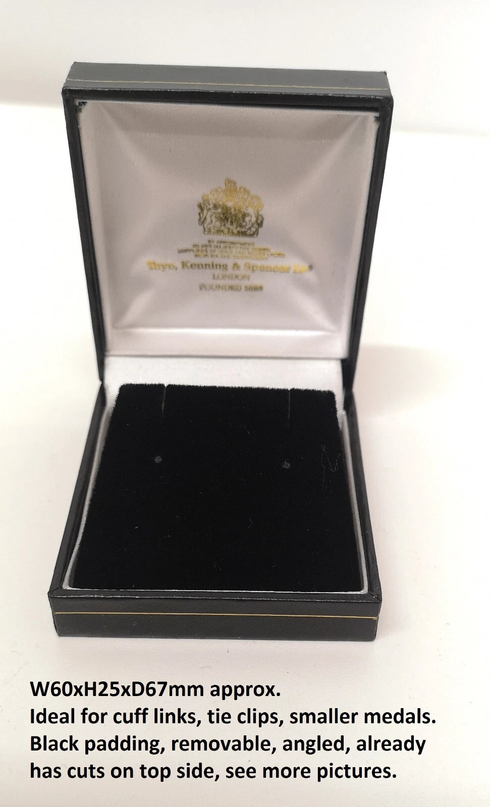 Decorative Medal Cufflink Storage Boxes with Canvas Lining Various Sizes Shapes