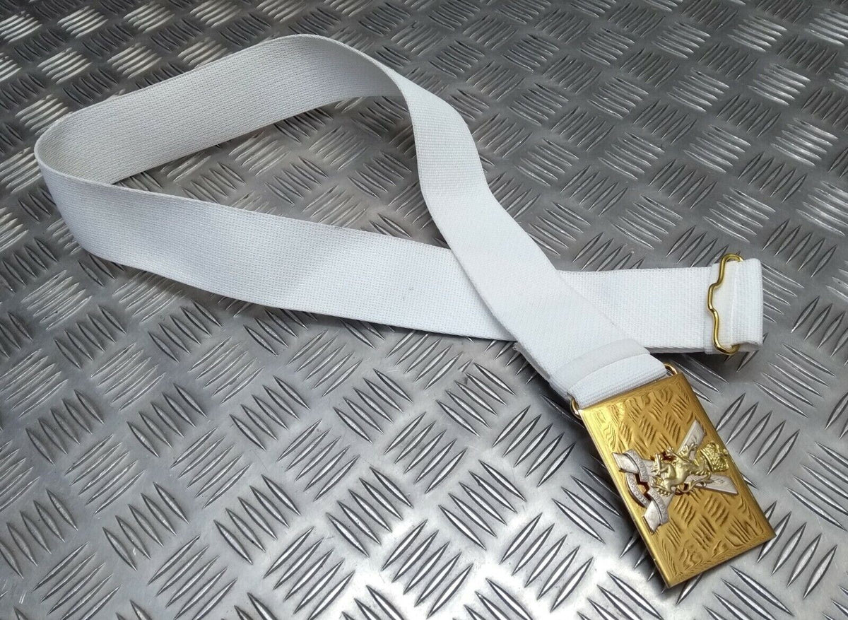 Royal Regiment of Scotland White Courlene Parade Belt Insignia Buckle Army Issue Adjustable Max 32"