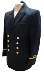Royal Navy No1 Officers Dress Jacket Sub Lieutenant Cuff Curls 8 Button Double Breasted British Naval 40in Chest