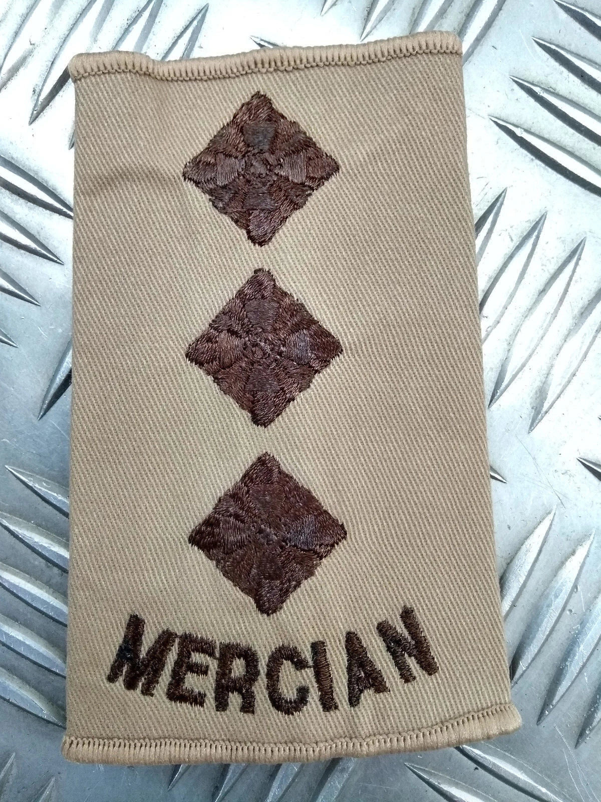 Mercian Regiment Rank Slides Khaki / Dark Sand / Light Brown Various Ranks