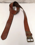 Swedish Army Unique Vintage Brown Leather Trouser Belt - All Sizes Lot1