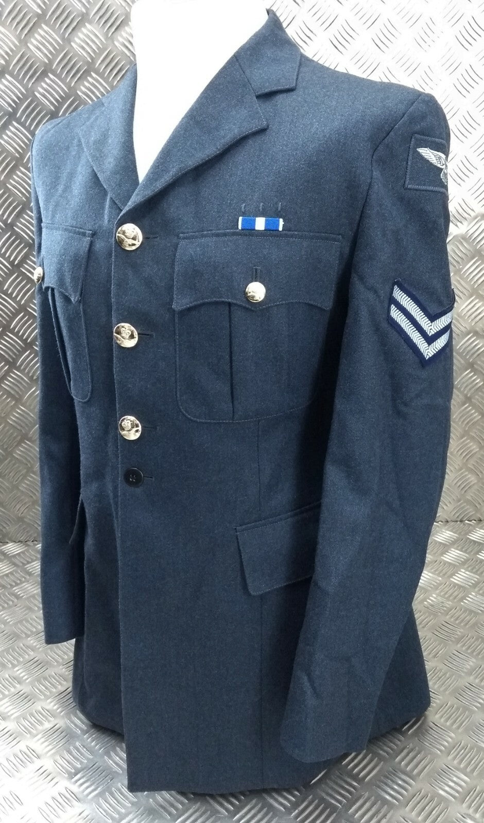 RAF Royal Air Force No1 Dress Jacket Tunic Blue Grey Full Buttons No Belt Mans 108cm Long