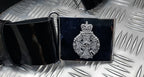 The Rifles British Army Ceremonial Parade Belt Black PVC with Insignia Plate Buckle Max 36"