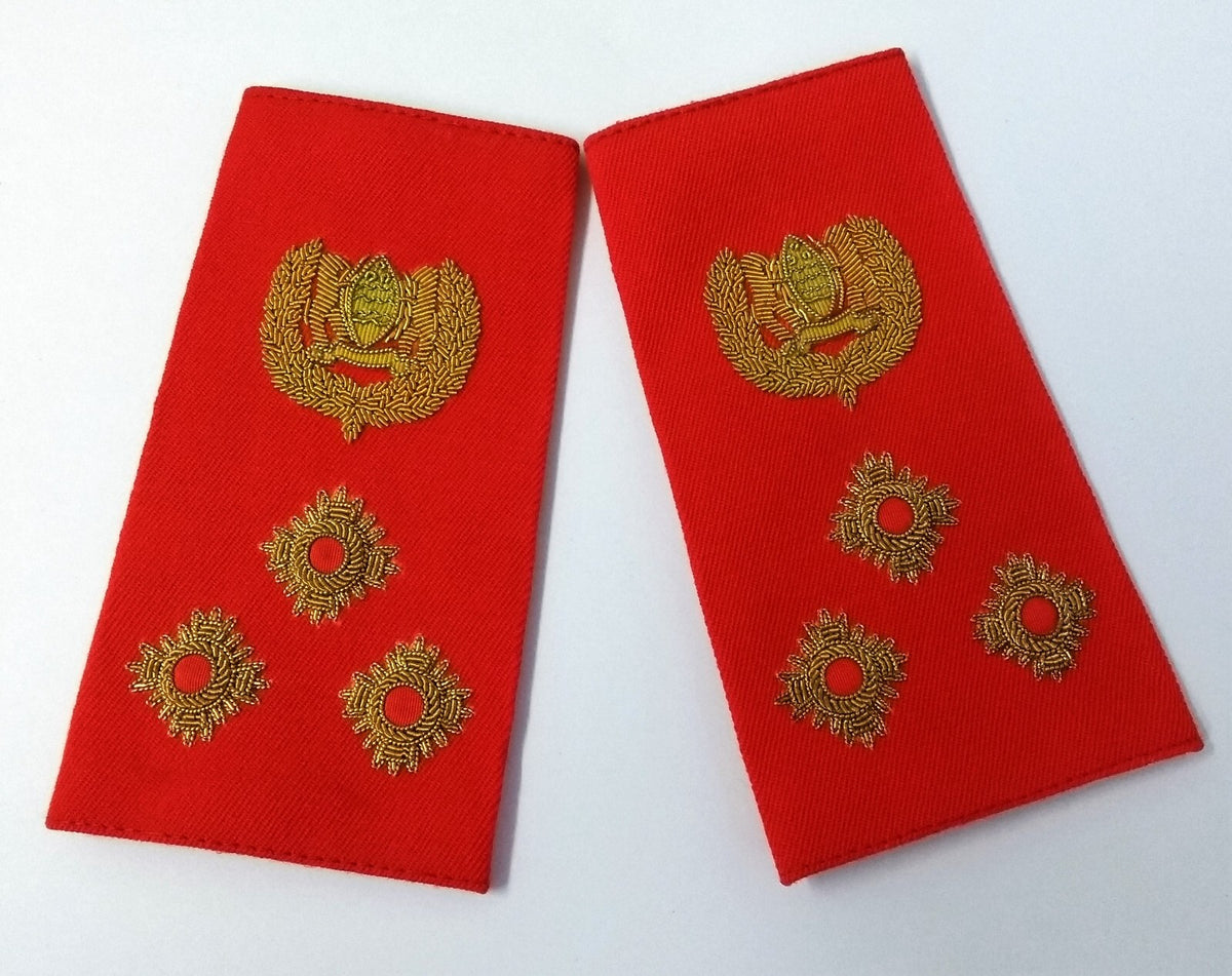 Botswana Defence Force BDF Brigadier Rank Shoulder Slides Gold Raised Insignia Epaulettes 1 Pair