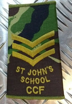 Woodland DPM Camo St. John's School CCF Rank Slides Genuine British Army