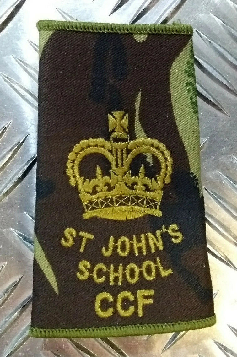 Woodland DPM Camo St. John's School CCF Rank Slides Genuine British Army