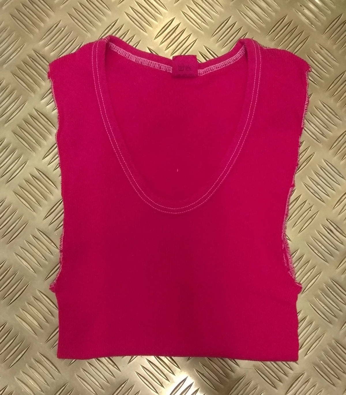 Genuine Issue Overdyed Ribbed Muscle Top "Cut Off Sleeves" Asst Colours